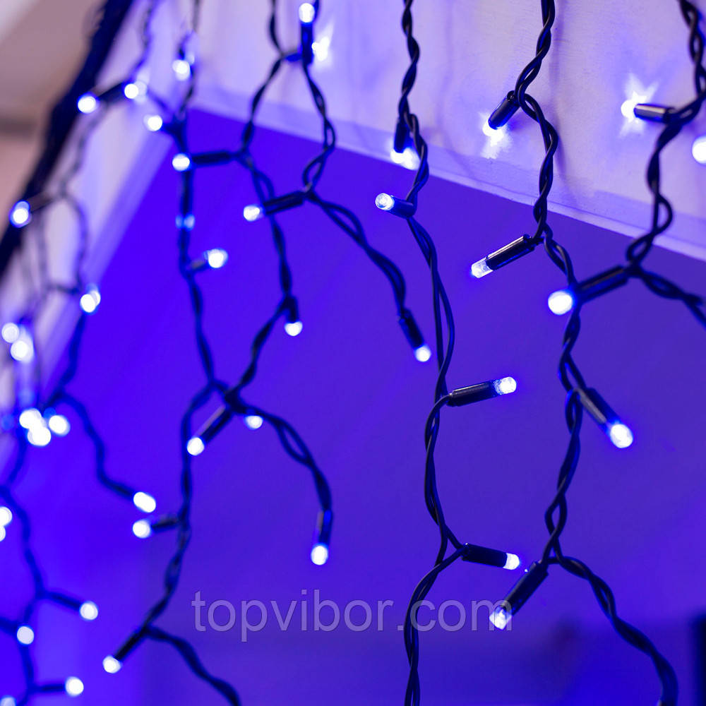 Вулична новорічна гірлянда Xmas В-2 120 LED Бахрома Синя 5х0.5 м. Сполучна зовнішня гірлянда