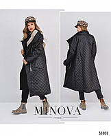 Стильное женское стеганое пальто на синтепоне Ткань "Плащевка" 42 размер