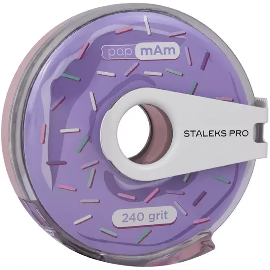 Змінний файл-стрічка з кліпсою STALEKS BOBBI NAIL papmAm, пончик, 240 гріт, ATC-240