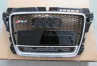 Решетка радиатора, стиль RS3 (хром окантовка, черная сетка, QUATTRO) Audi A3 2008-2012