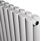 Вертикальний дизайнерський радіатор опалення ARTTIDESIGN Rimini II 8/1800/472/50 білий матовий, фото 5