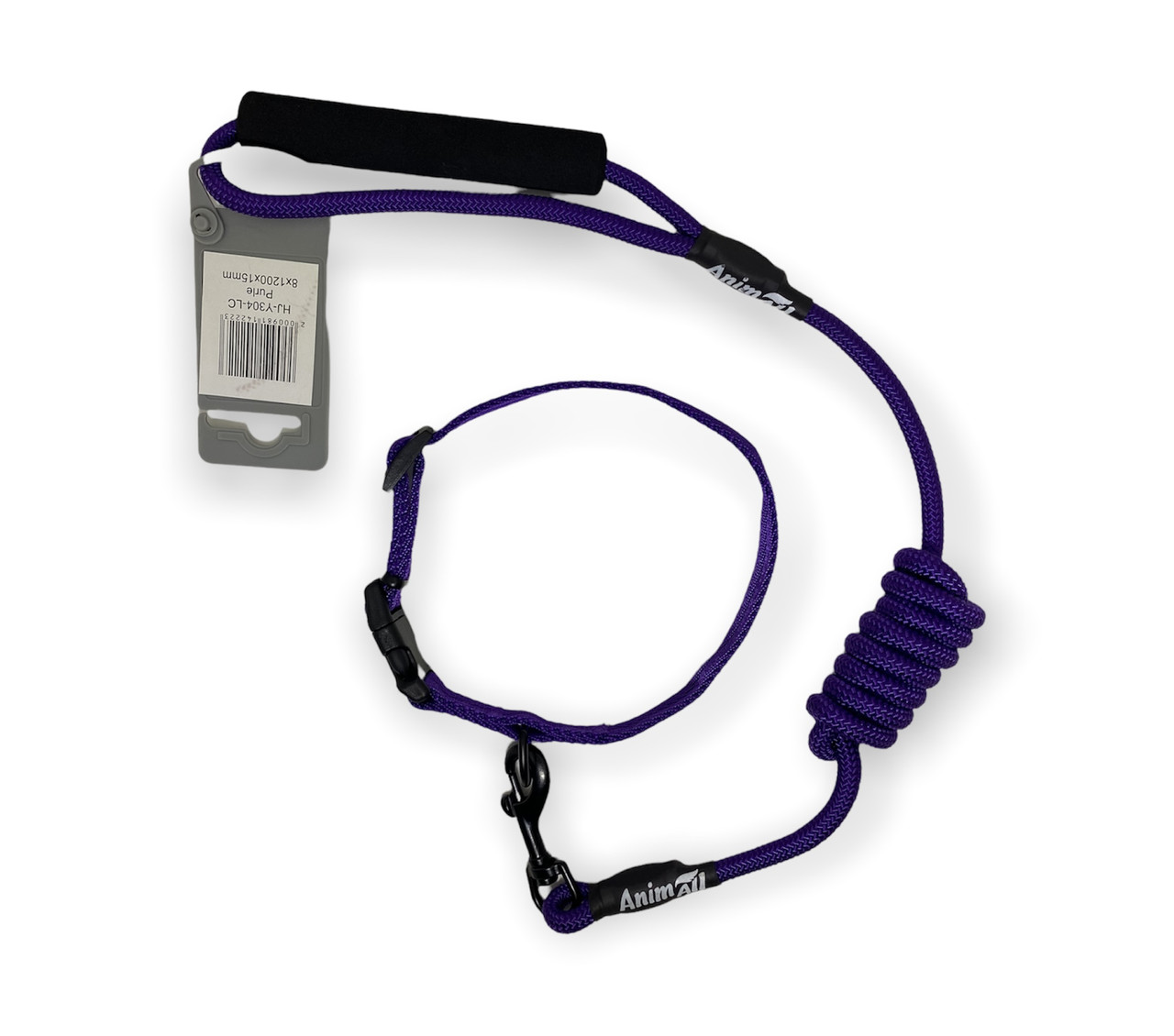 Повідець з нашийником AnimAll для собак HJ-Y 304-LC Deep Purple 8х1200 мм, 15 мм