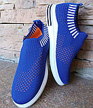 Мокасини текстиль сині з оранжевим Sapphire blue A320-1-2, фото 3