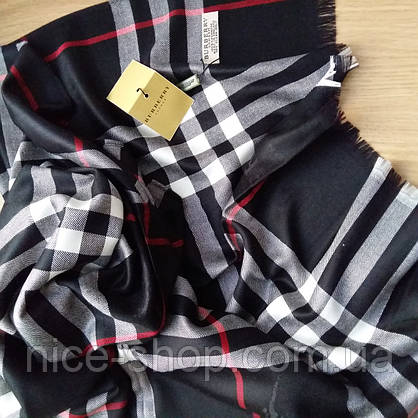Палантин Burberry чорний, фото 3