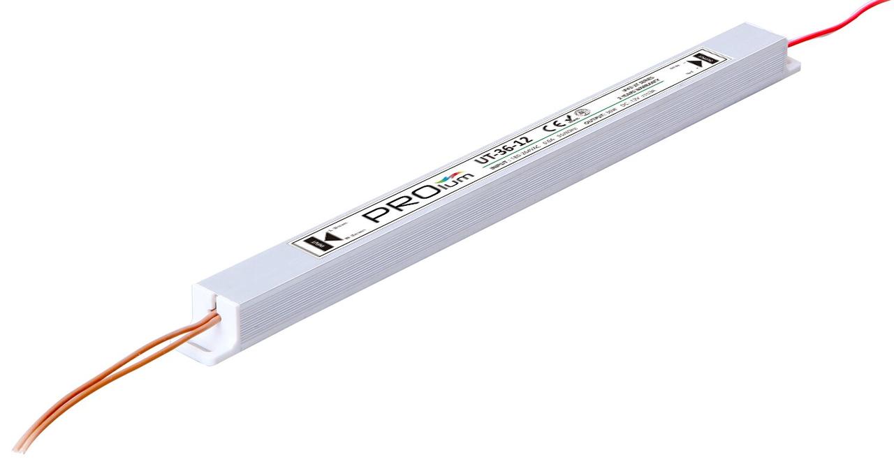 Блок живлення PROLUM Slim DC12V 36W 3А Series "UT" PRO імпульсний, напівгерметичний IP43