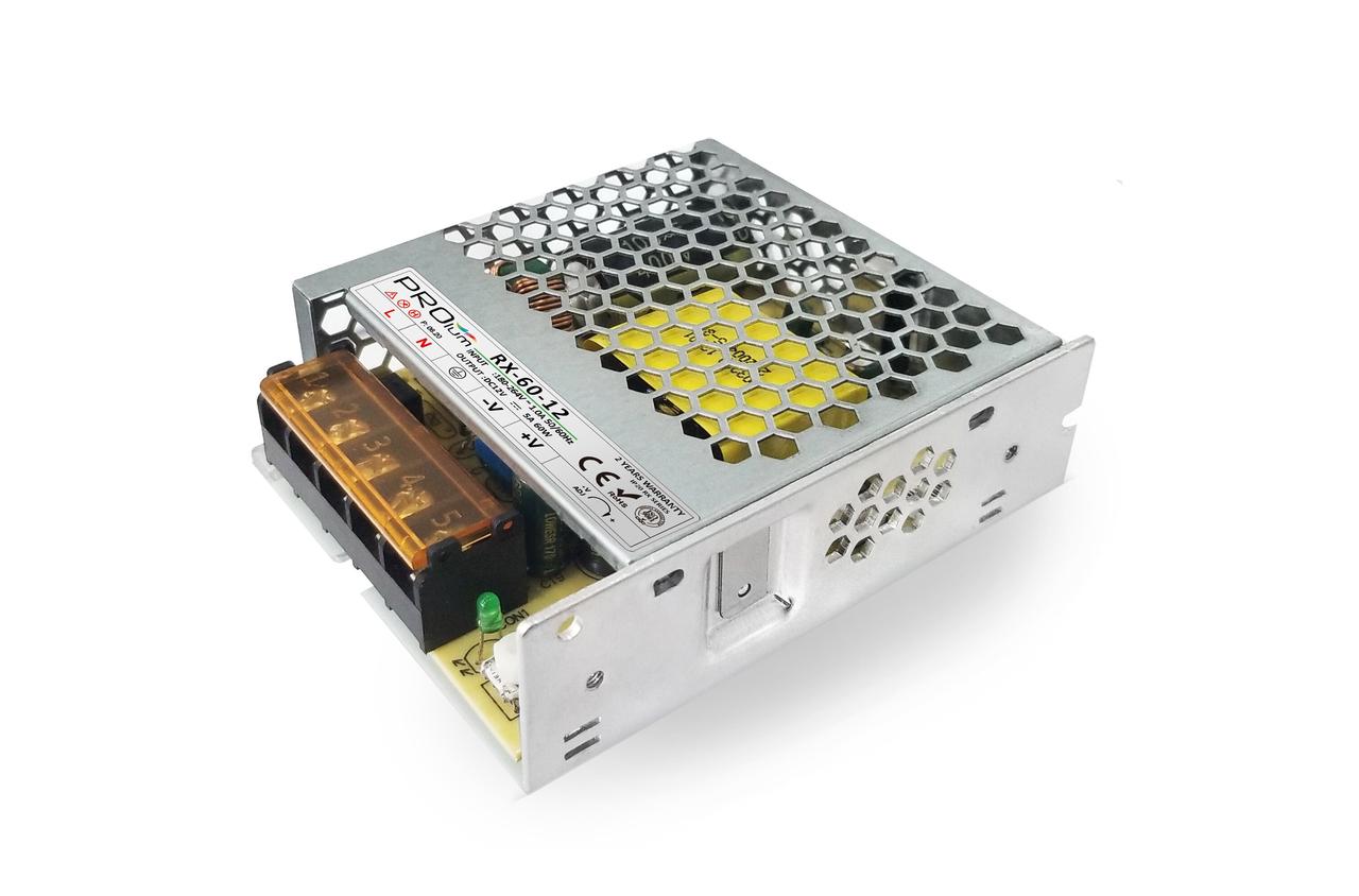 Блок живлення PROLUM DC12V 60W 5А Series "RX" імпульсний, негерметичний IP20