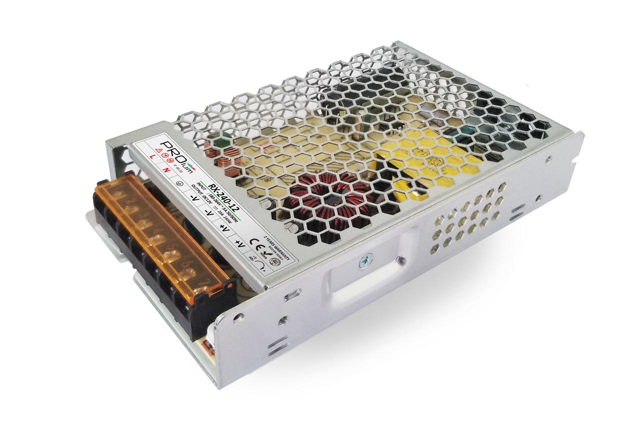 Блок живлення PROLUM DC12V 240W 20А Series "RX" імпульсний, негерметичний