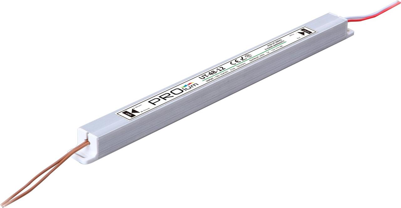 Блок живлення PROLUM Slim DC12V 48W 4А Series "UT" PRO імпульсний, напівгерметичний IP43