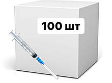 100 шт Шприц медичний 5 мл з голкою Medicare одноразовий стерильний