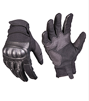 Перчатки тактические полнопалые кожаные Mil-Tec GEN.II Black с костяшками и откидным пальцем 1250420
