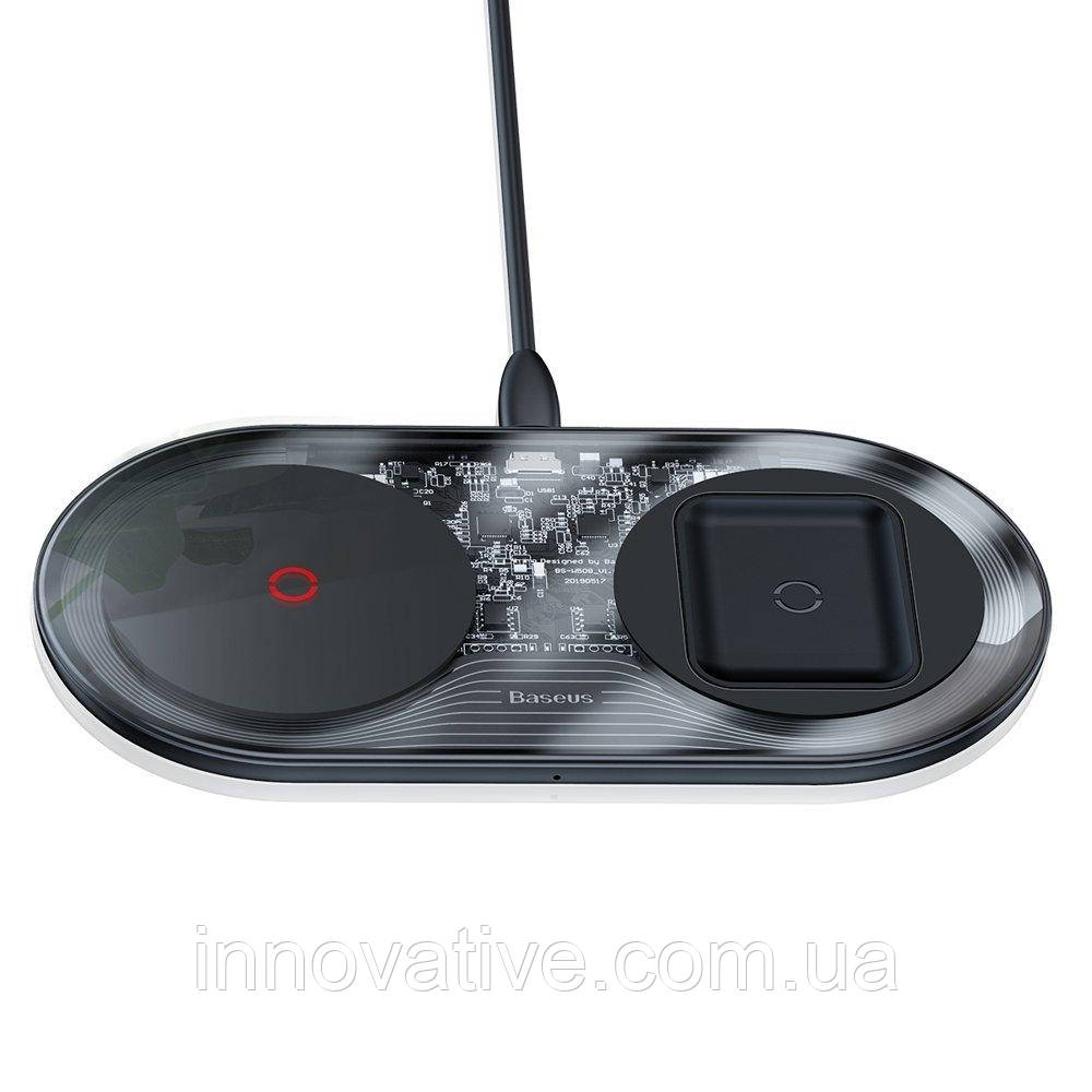 Бездротовий зарядний пристрій подвійний QI 24 W Baseus TZWXJK-B01 (Чорний)