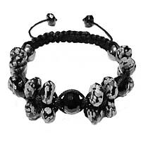 Браслет Shamballa с обсидианом и чёрным хрусталём