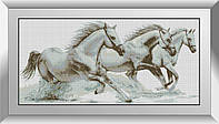 Тройка лошадей. Dream Art. Набор алмазной мозаики (квадратные, полная) 31738