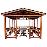 Дерев'яна альтанка 3 на 4 м, розбірна (на 14-16 осіб) "Дельта" без покрівлі і фарбування, фото 3