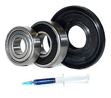 Ремонтний комплект підшипників для пральних машин Indesit та Ariston SKF 6203 ZZ, 6204 2RS, сальник, мастило