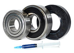 Ремонтний комплект підшипників для пральних машин Indesit та Ariston SKF 6203 ZZ, 6204 2RS, сальник, мастило