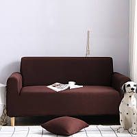 Чехол на диван универсальный для мебели цвет коричневый 90-140см Код 14-0550