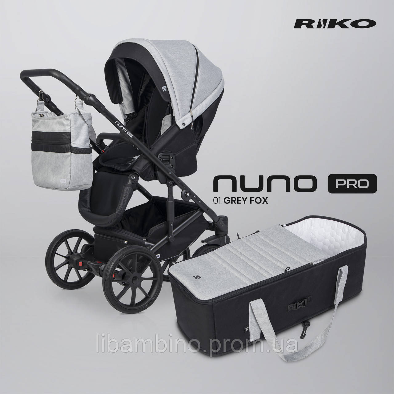 Детская универсальная прогулочная коляска 2 в 1 Riko Nuno PRO 01 Grey Fox - фото 5 - id-p1609595402
