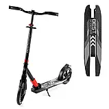 Самокат двоколісний (колеса PU 230 та 215 мм) Best Scooter 11391 Чорно-червоний, фото 2