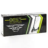 Самокат двоколісний (колеса PU 230 та 215 мм) Best Scooter 11391 Чорно-червоний, фото 3