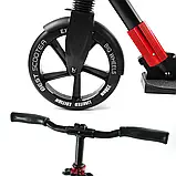 Самокат двоколісний (колеса PU 230 та 215 мм) Best Scooter 11391 Чорно-червоний, фото 7