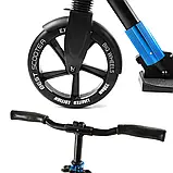 Самокат двоколісний (колеса PU 230 та 215 мм) Best Scooter 40824 Чорно-синій, фото 6