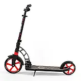 Самокат двоколісний (колеса PU 230 та 180 мм) Best Scooter 61711 Чорно-червоний, фото 4