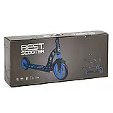 Самокат двоколісний (колеса PU 230 та 180 мм) Best Scooter 61711 Чорно-червоний, фото 5