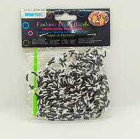 Резинки для плетіння чорно білі 200 шт