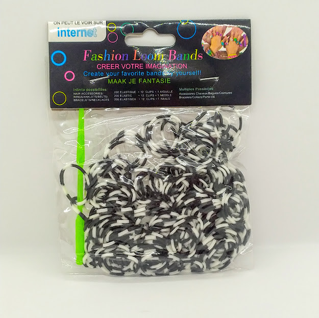 Резинки для плетіння чорно білі 200 шт - фото 1 - id-p1609602006