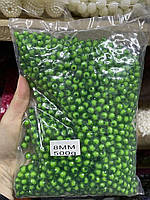 Бусины круглые " Конфетки " 8 мм , зеленые 500 грамм