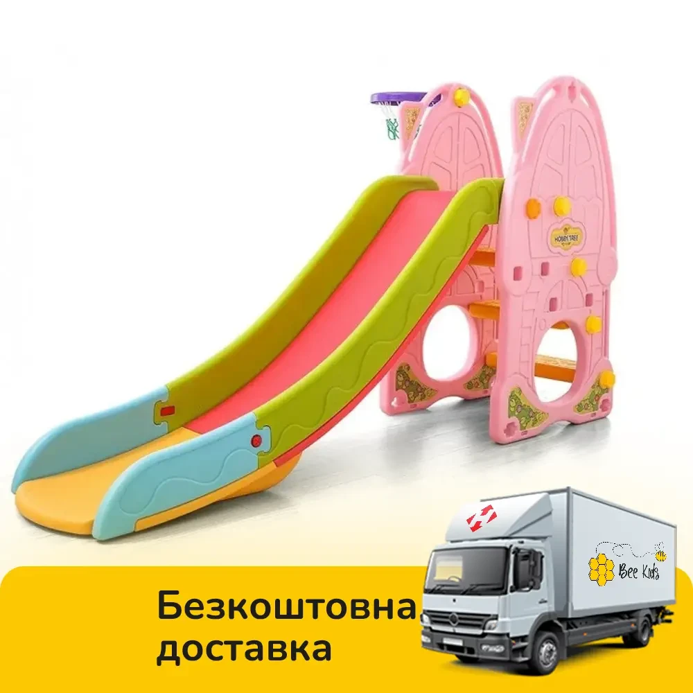 Дитяча пластикова гірка з баскетбольним кільцем Toti S-21189, фото 1