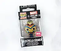 Брелок для ключей Funko Pocket Pop! Lucha Libre La Estrella Cosmica Bobble-Head Captain Marvel