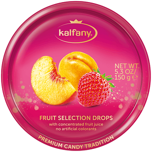 Льодяники в банке Kalfany Fruit Selection фруктове асорті, 150г 10 шт/ящ