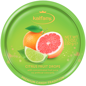 Льодяники в банку Kalfany Citrus Fruit цитрусові, 150г 10 шт/ящ