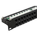 Патч-панель Hypernet 48 портів UTP кат.5е 19" PP-KUTP48-1U з утримувачем кабелю, фото 4