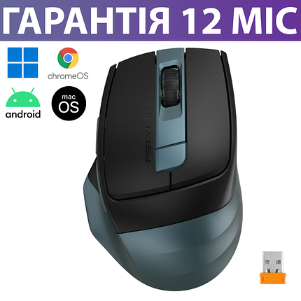 Безпровідна мишка A4Tech Fstyler FB35C Bluetooth (блютуз) зелена, миша для ПК/ноутбука/телефона/планшета, фото 2