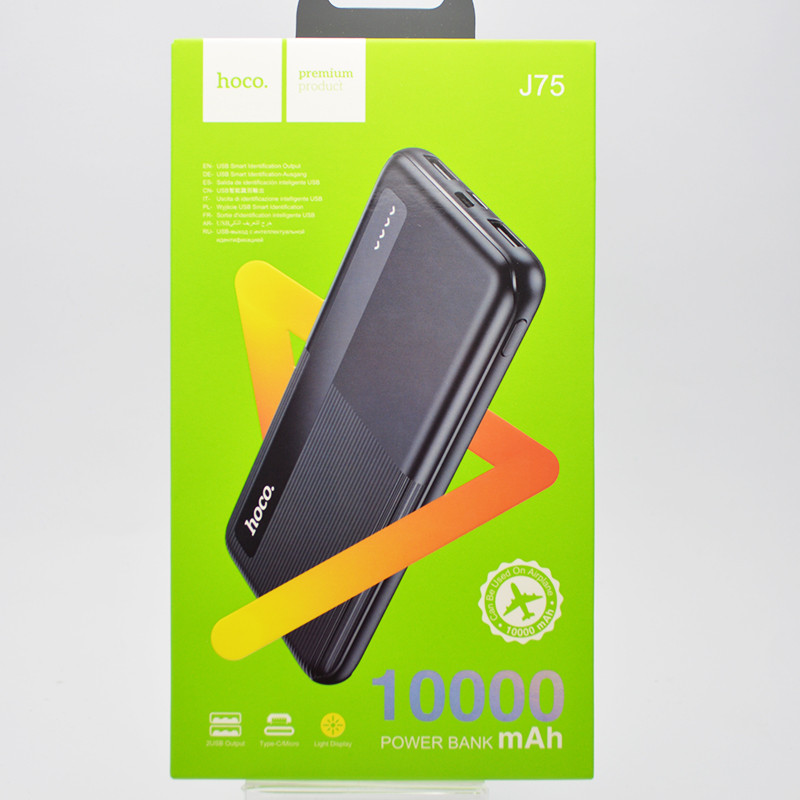 Зовнішній акумулятор PowerBank HOCO J75 Tresor 10000mAh Black