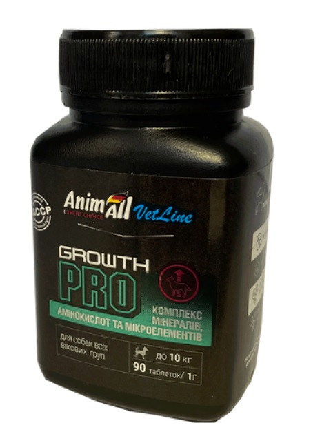 AnimAll VetLine Growth PRO для відновлення і підтримки імунітету малих порід собак 90 таб х 1 г, 5508