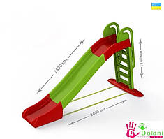 Гірка для катання дітей спуск 243 см зелена Долони Doloni дитяча гірка 014550/1