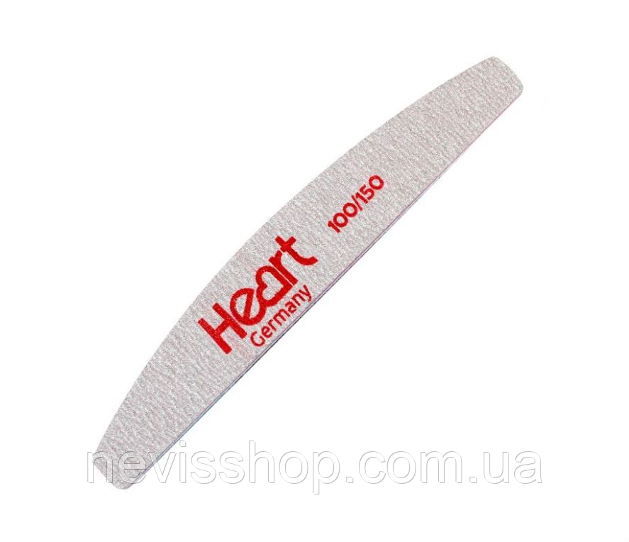 Пилка для нігтів Heart 100/150 Half, напівкруг