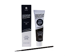 Фарба для брів і вій Bronsun No3 Blue Black, колір ісиня — чорний, 15 мл
