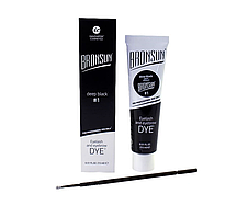 Фарба для брів і вій Bronsun No1 Deep Black, колір чорний, 15 мл