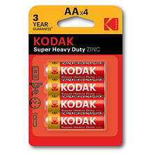 Батарейка сольова KODAK Super Heavy Duty R6, АА, 4шт в блістері, ціна за блістер