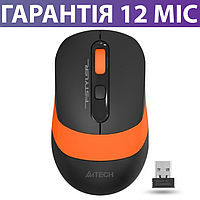 Беспроводная мышка A4Tech Fstyler FG10 черно-оранжевая, мышь для ПК и ноутбука