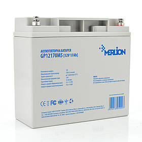 Аккумуляторная батарея MERLION AGM GP12170M5 12 V 17Ah ( 180 x 78 x 165 (168))  Q4/192