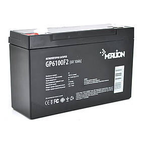 Аккумуляторная батарея MERLION AGM GP6100F2 6 V 10Ah ( 150 x 50 x 95 (100) ) Q10/540