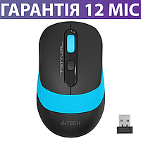 Безпровідна мишка A4Tech Fstyler FG10S чорно-блакитна, тиха/безшумна, миша для ПК и ноутбука