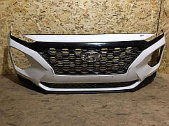 Бампер передній Hyundai Santa Fe 4 TM (2018-2021) дорещить у зборі (решітка радітора, решітка бампера, накладка