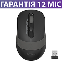 Беспроводная мышка A4Tech Fstyler FG10S черно-серая, тихая/бесшумная, мышь для ПК и ноутбука